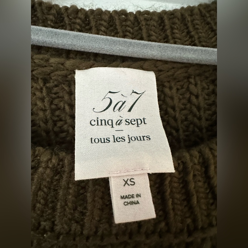 Cinq a Sept Green Winter Sweater - Picture 4 of 6